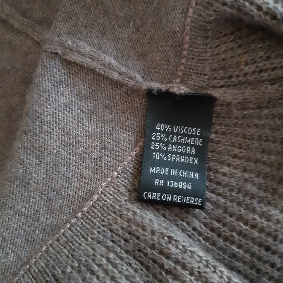 Slonl Taupe Cashmere Blend Sweater Size Medium - Picture 5 of 8